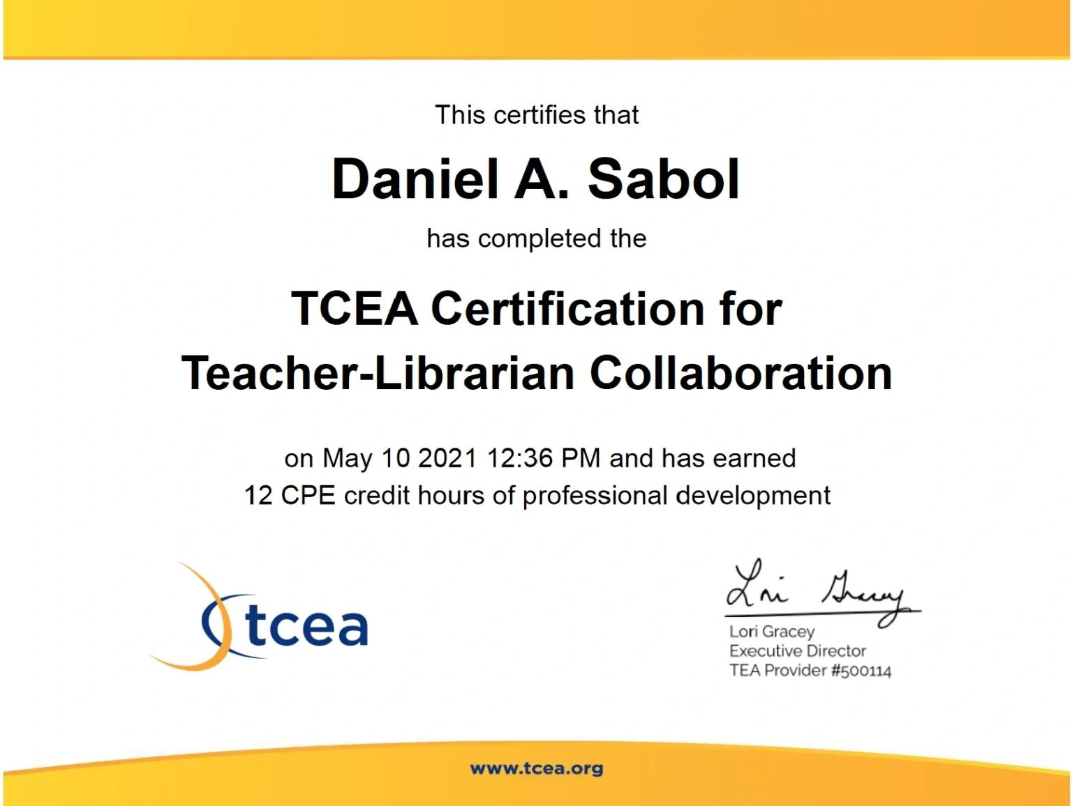 Continuing Education Certificate